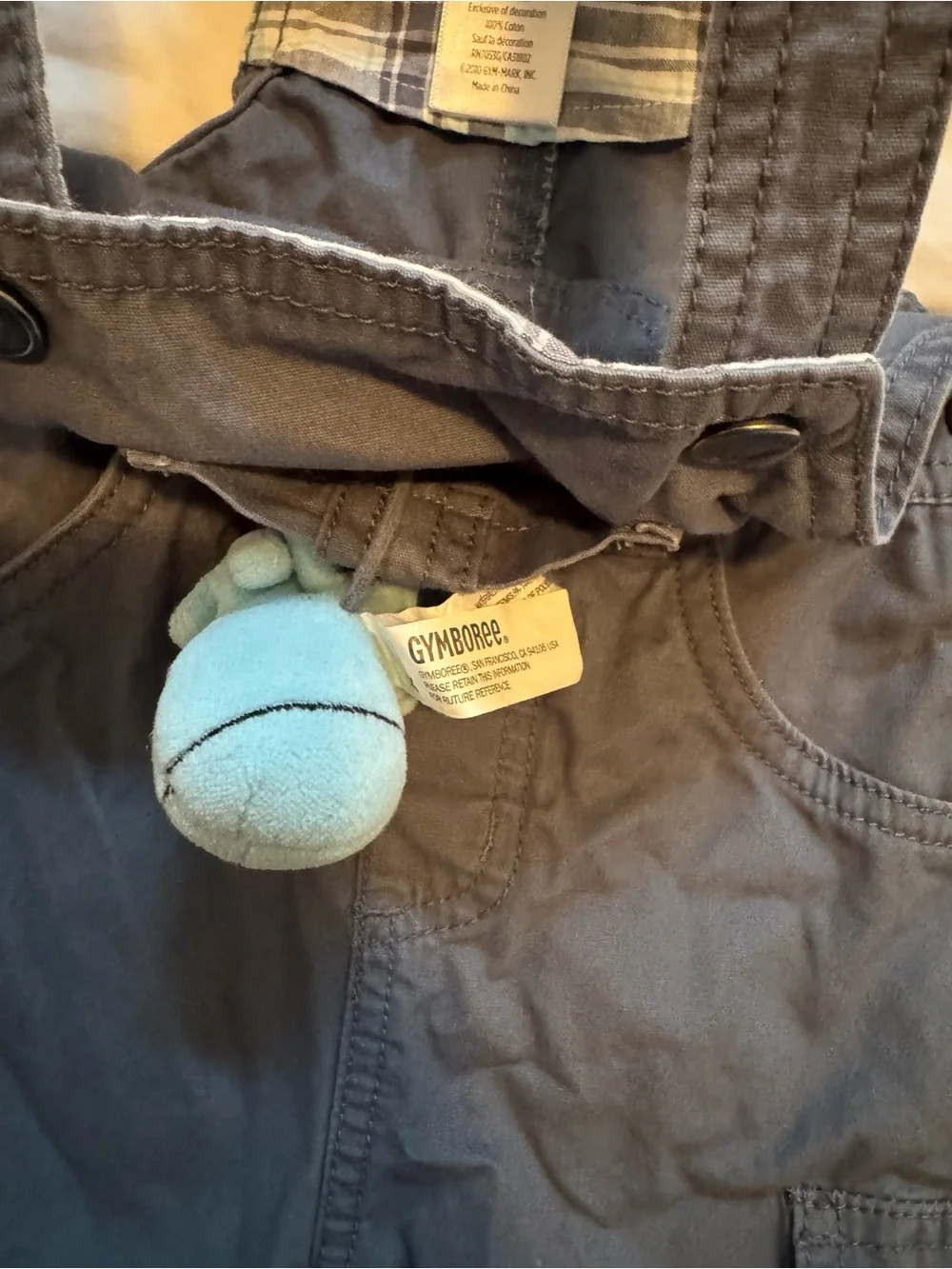 Gymboree Dark Navy Short Overalls with Pocket Detail